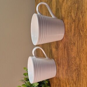 ROYAL DOULTON GORDON RAMSAY 'Maze' White Stoneware Mugs, Set of 2